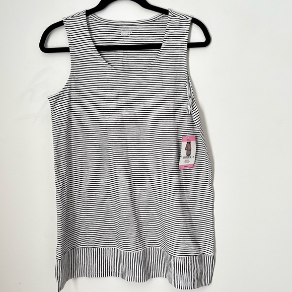 Lands’End Tops - Lands’End Classic Neutral Black White Sleeveless Tank Top Size Small NEW D158